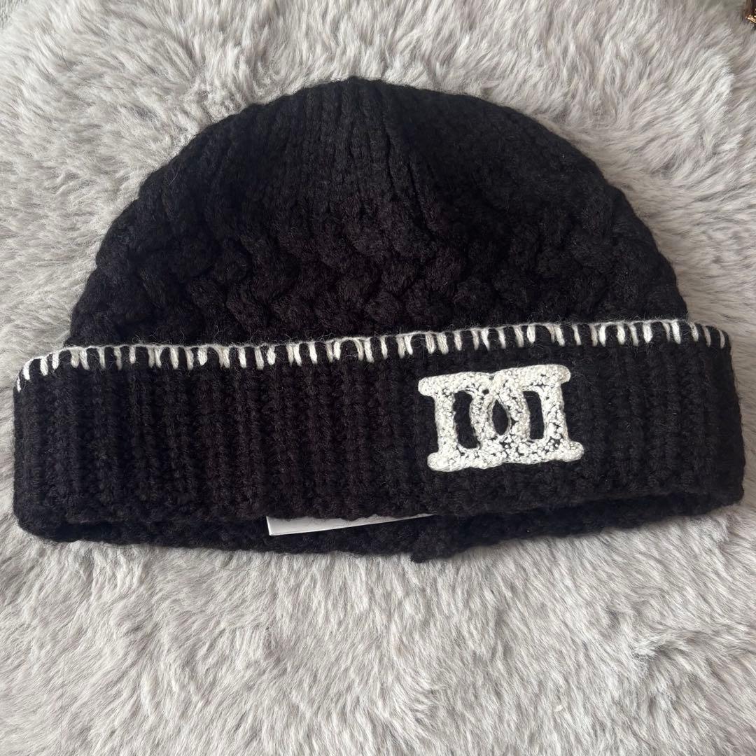 DDロゴバスケットニットビーニー　黒