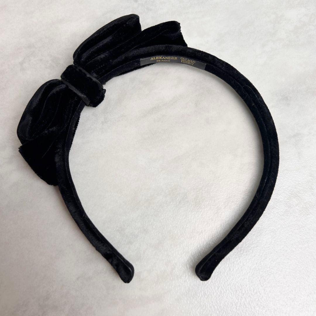 【美品】 Alexandre de Paris ベロア リボン カチューシャ