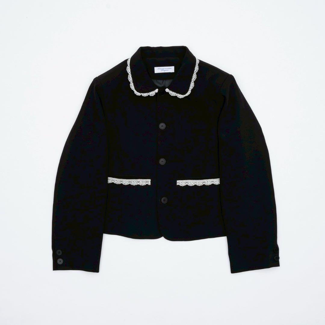 Smyeon スミョン レース付きコンパクトジャケット ブラック F