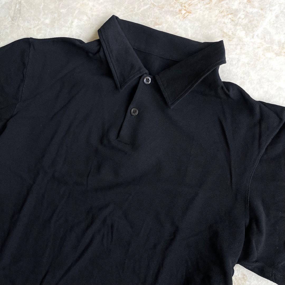 PRADA プラダ イタリア製 コットン100% 鹿の子素材 半袖ポロシャツ 黒