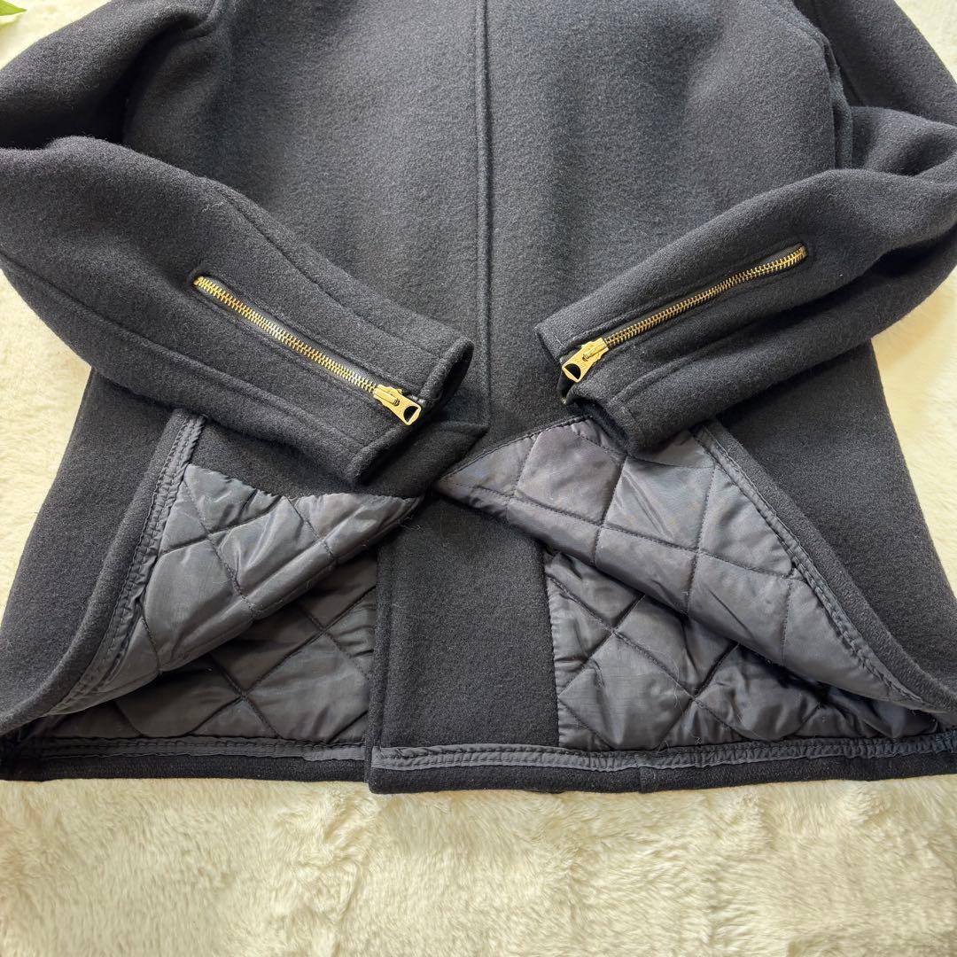 【美品】Schott ショット Pコート ダブル スタッズ ウール 山羊革 黒