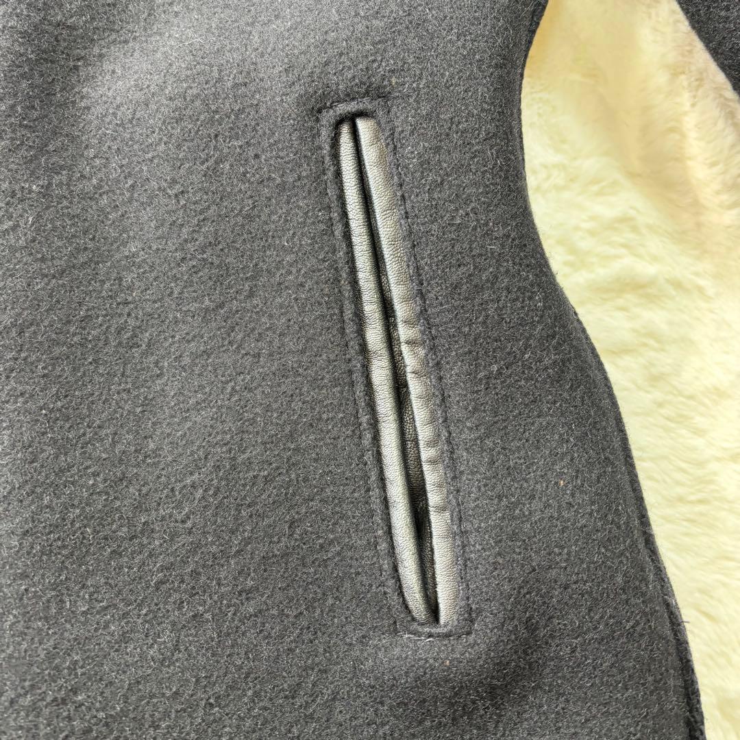 【美品】Schott ショット Pコート ダブル スタッズ ウール 山羊革 黒