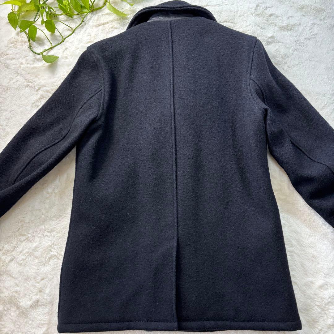 【美品】Schott ショット Pコート ダブル スタッズ ウール 山羊革 黒