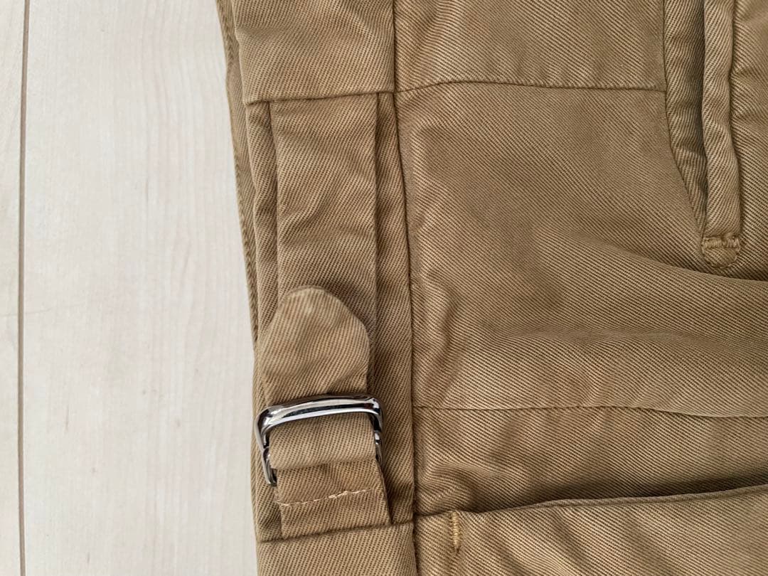 INCOTEXカーキ ワンプリーツ サイドアジャスター チノパン 48