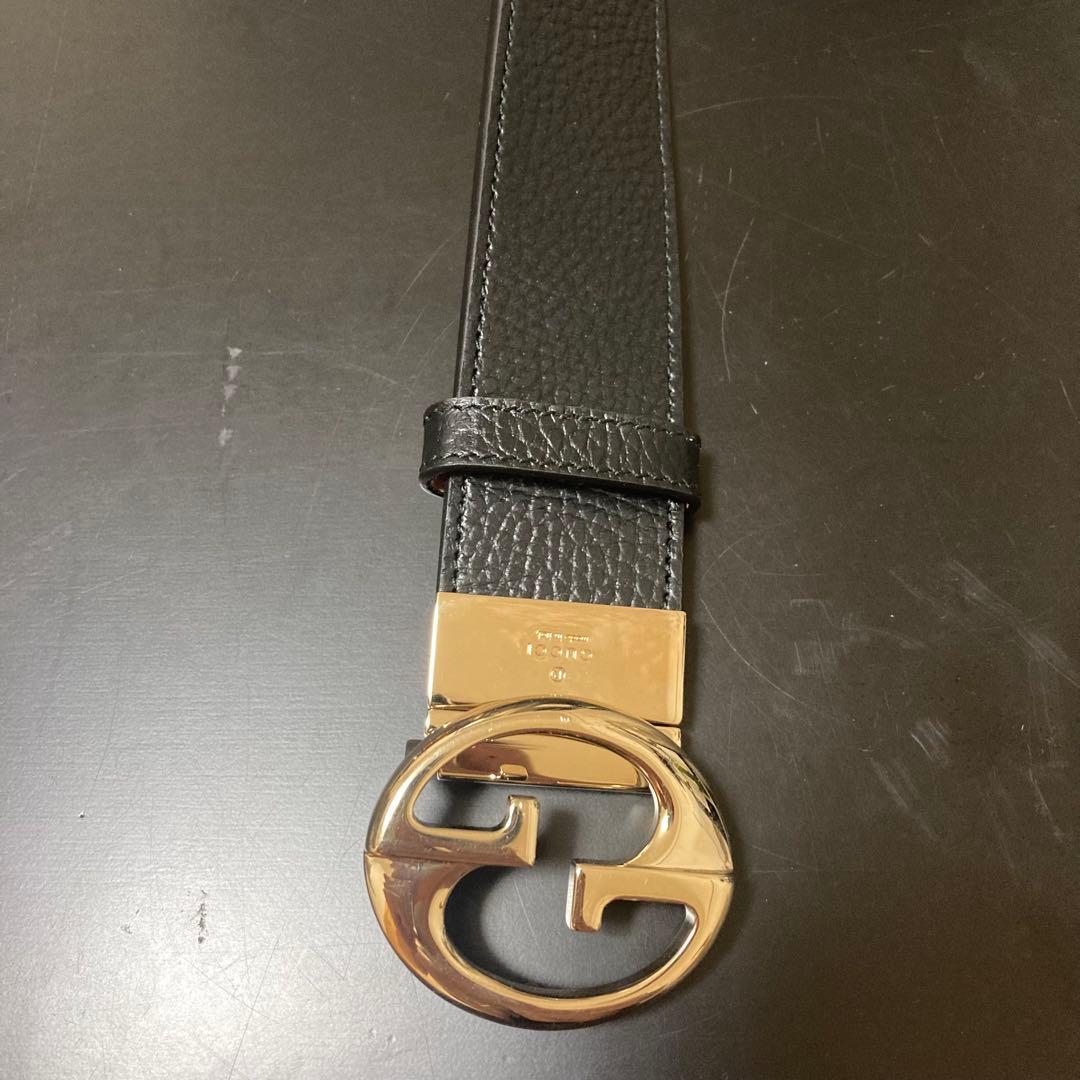 GUCCI グッチ ベルト インターロッキングG リバーシブル ブラック ピンク