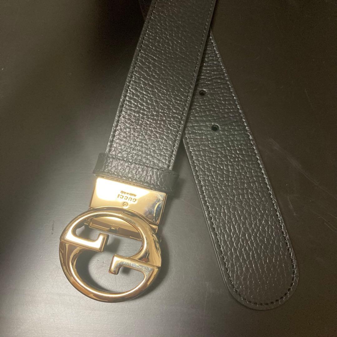 GUCCI グッチ ベルト インターロッキングG リバーシブル ブラック ピンク