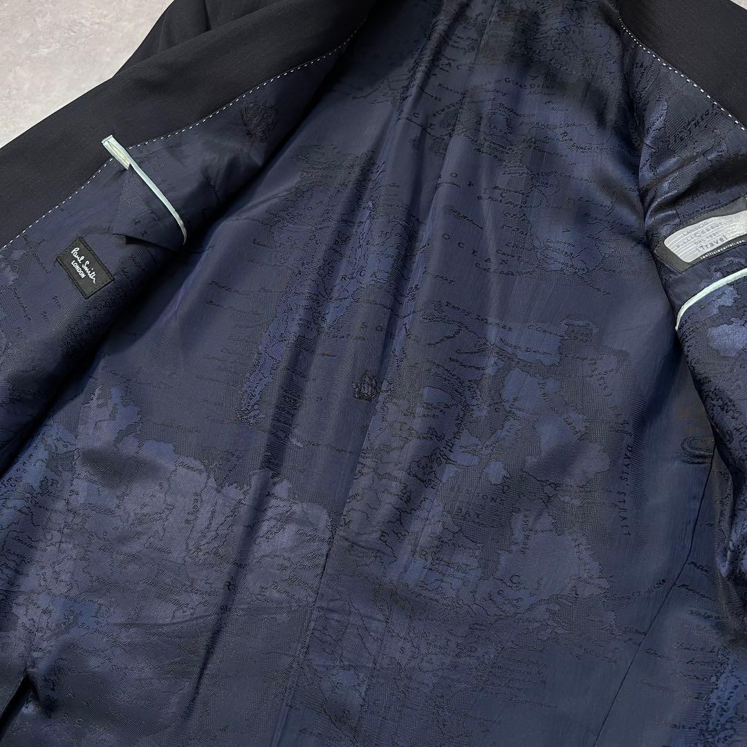【極美品】ポールスミス スーツセットアップ 総柄裏地 ネイビー L