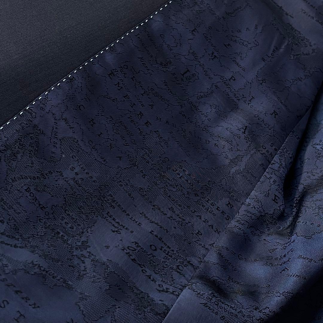 【極美品】ポールスミス スーツセットアップ 総柄裏地 ネイビー L