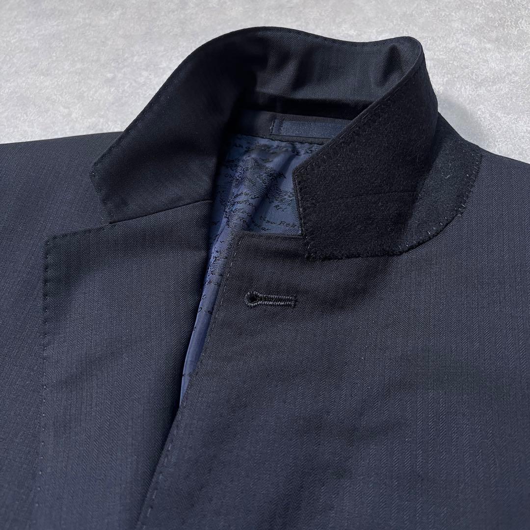 【極美品】ポールスミス スーツセットアップ 総柄裏地 ネイビー L