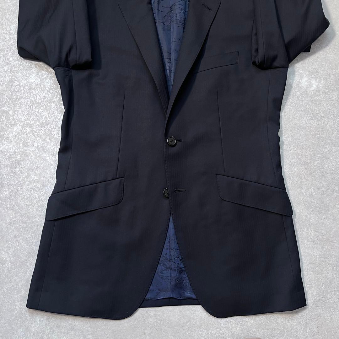 【極美品】ポールスミス スーツセットアップ 総柄裏地 ネイビー L