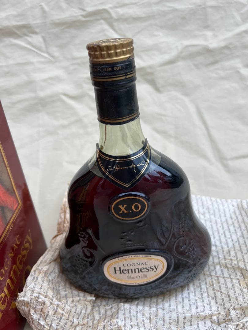 ヘネシー xo金キャップ、ブランデー、箱付き、古酒★未開栓★