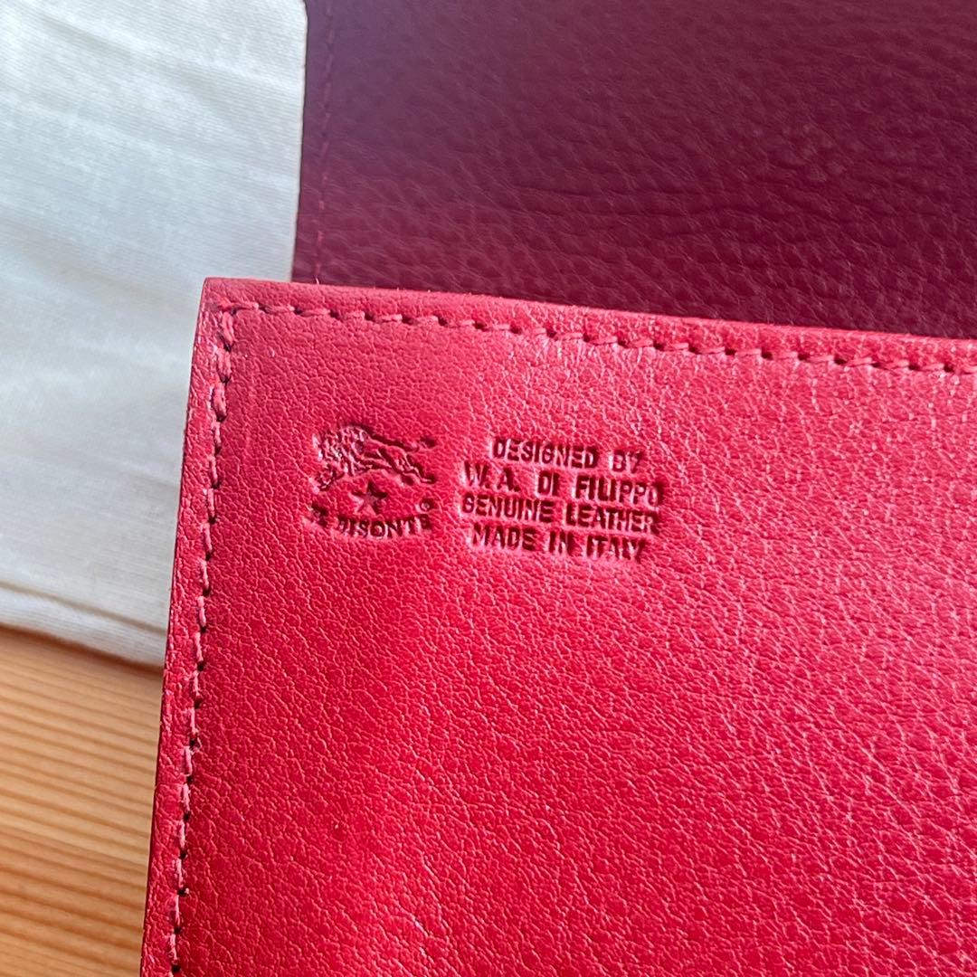 未使用級 イルビゾンテ 大容量 長財布 スナップボタンロングウォレット レッド