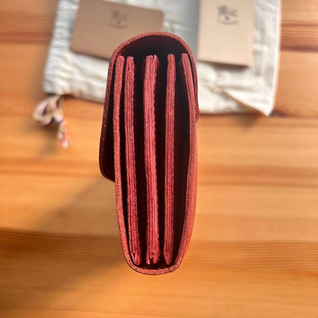 未使用級 イルビゾンテ 大容量 長財布 スナップボタンロングウォレット レッド