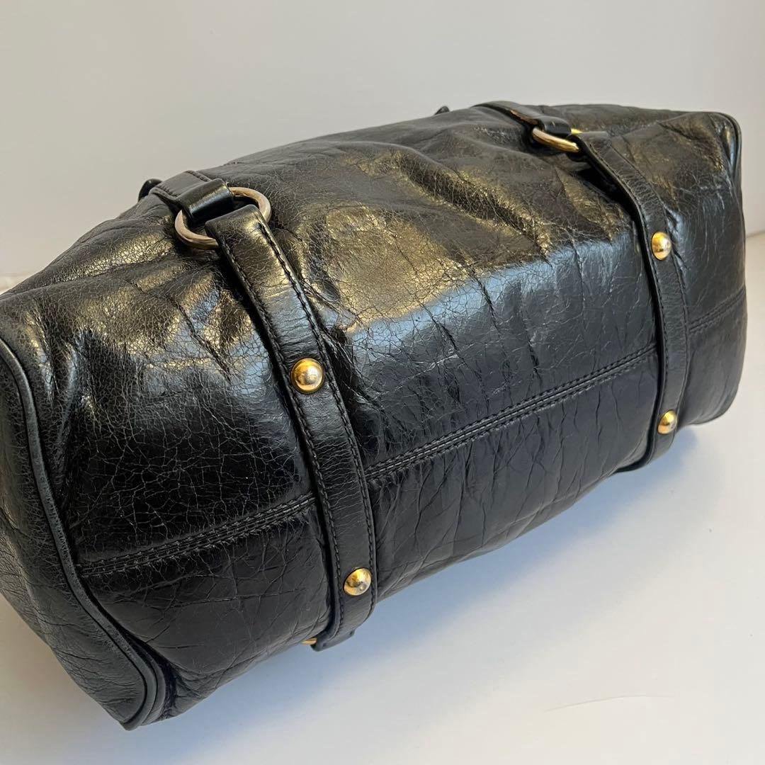 MIUMIU ミュウミュウ　ハンドバッグ　レザー　ブラック　黒