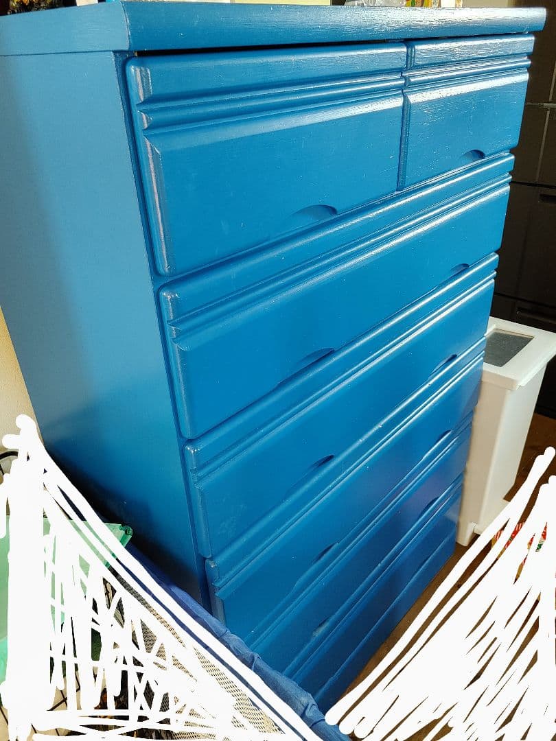タンス　ブルー‼️　６段　⚠️訳あり