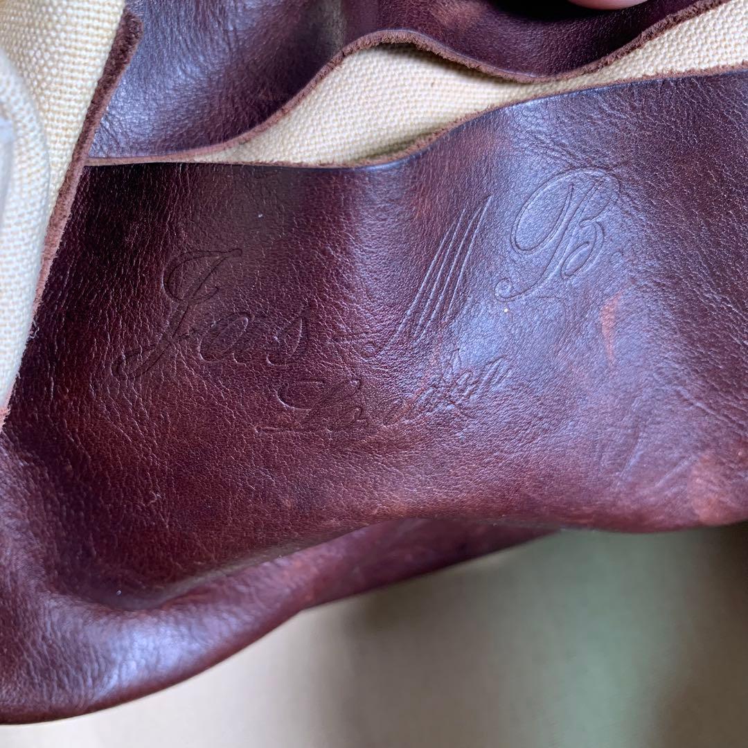 Jas m.b. 帆布 レザー ボストンバッグ 英国製 持ち手レザー 肩掛け可