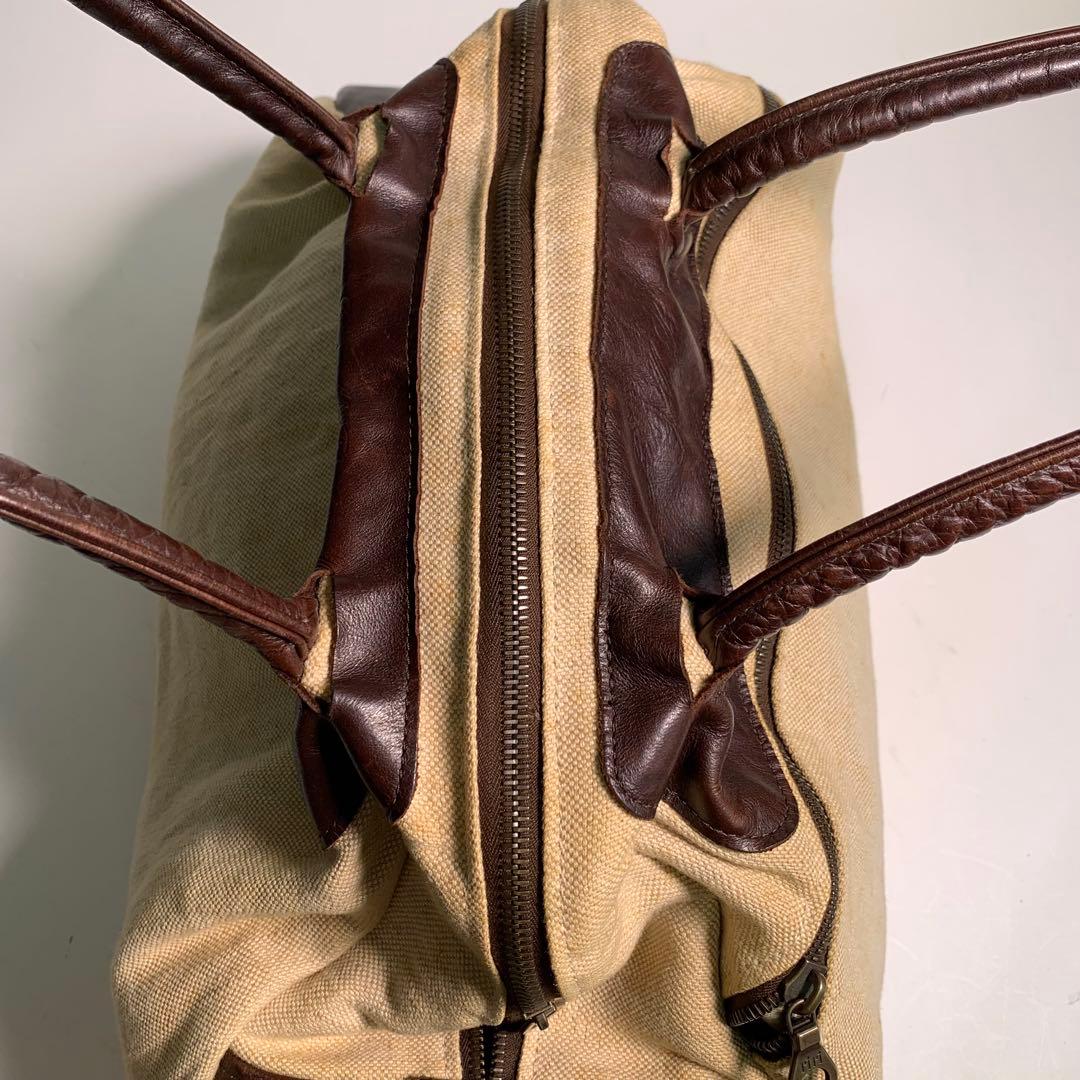 Jas m.b. 帆布 レザー ボストンバッグ 英国製 持ち手レザー 肩掛け可