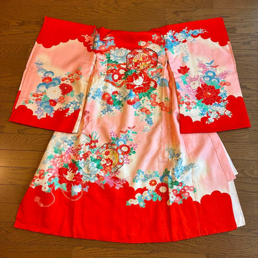 七五三　祝い着　正絹　７歳女の子着物　いろいろセット