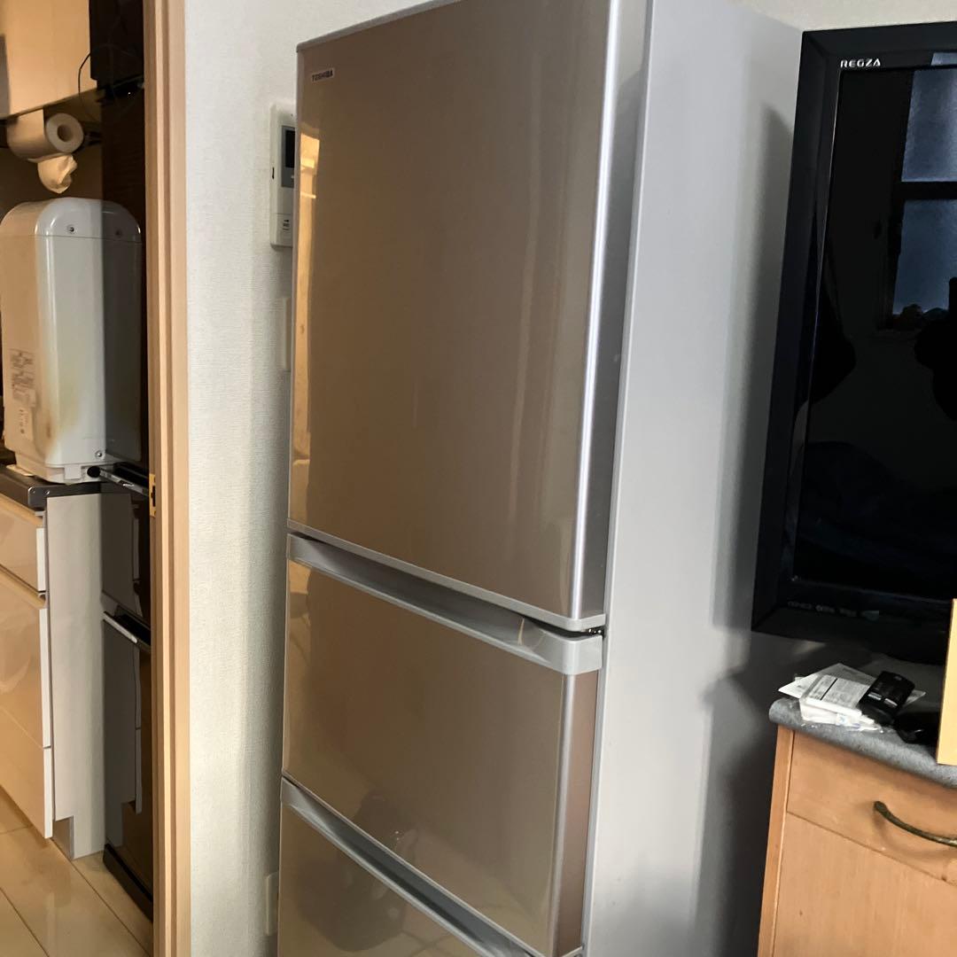 【週末セール】冷蔵庫340L （送料込み）東芝　GR-H34SY(S)