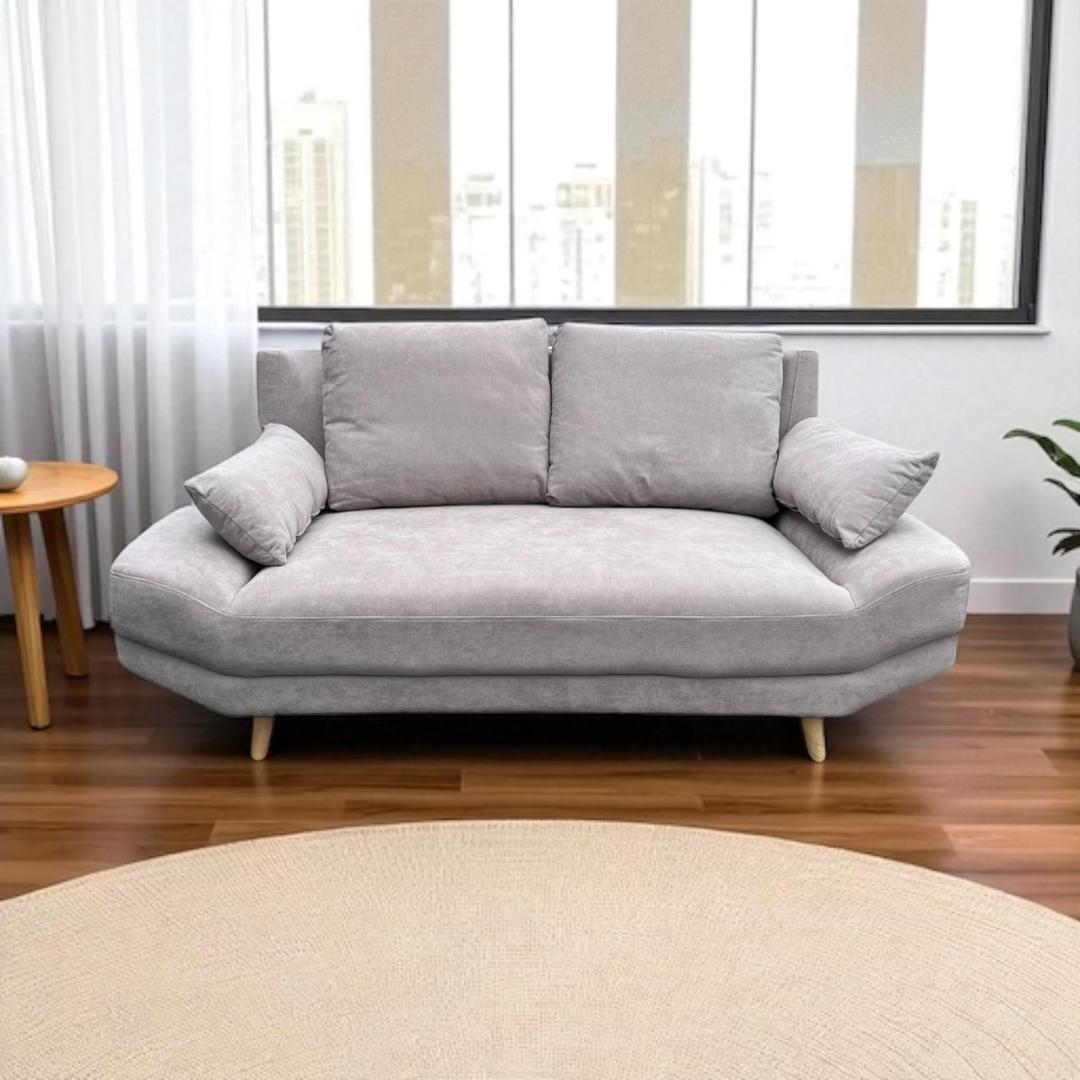 @20　ゆったり座面　　2人掛け　グレー　ソファーベット