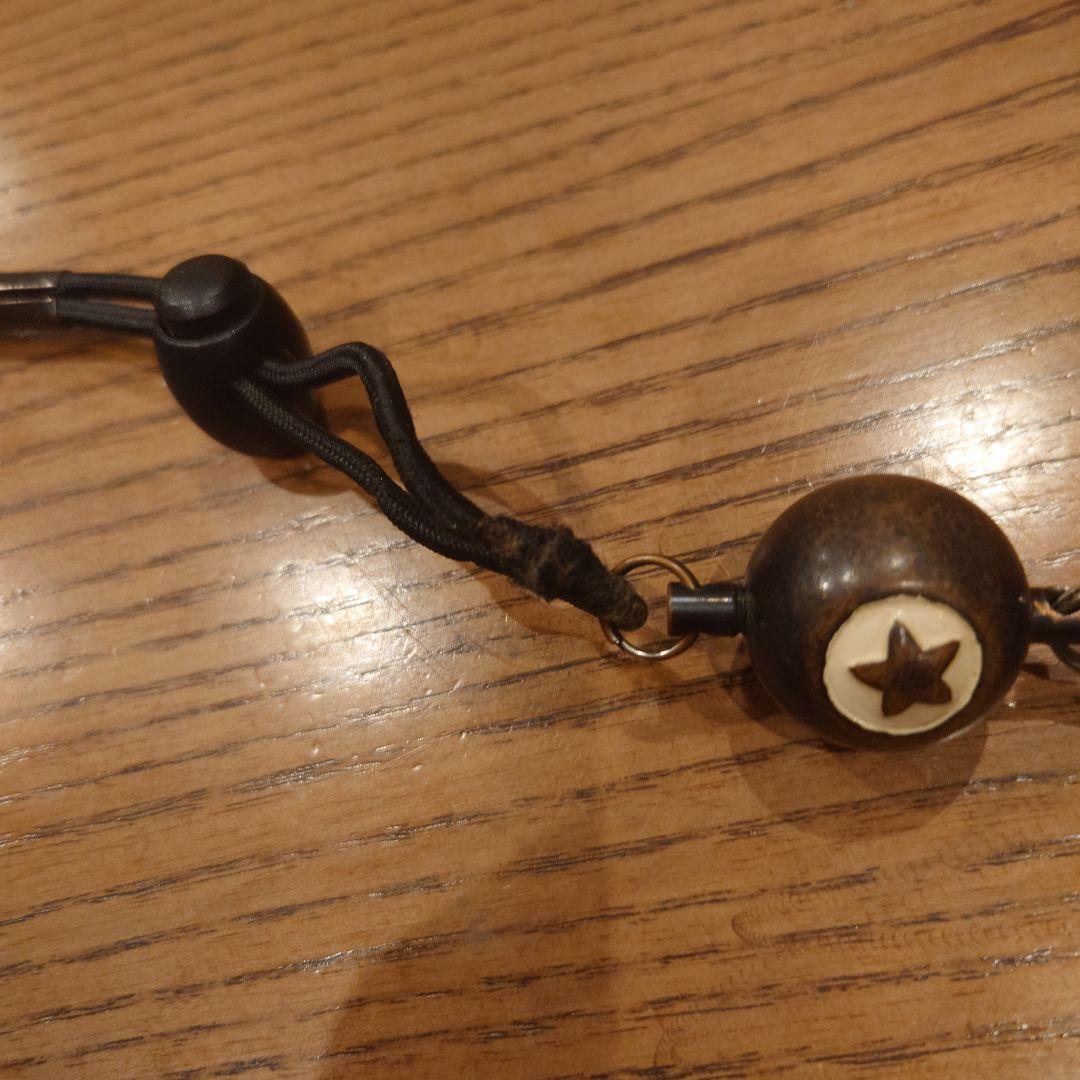 ビーズ付きブラックウォレットチェーン＆リストバンド