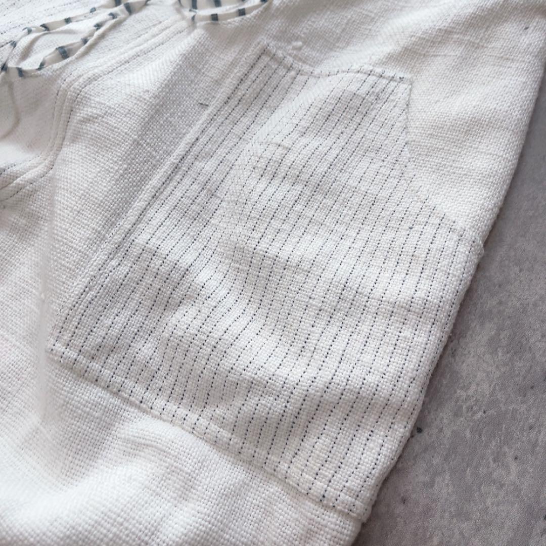 マク テキスタイルズmaku コットンイージーパンツ 刺繍 ホワイト Mサイズ