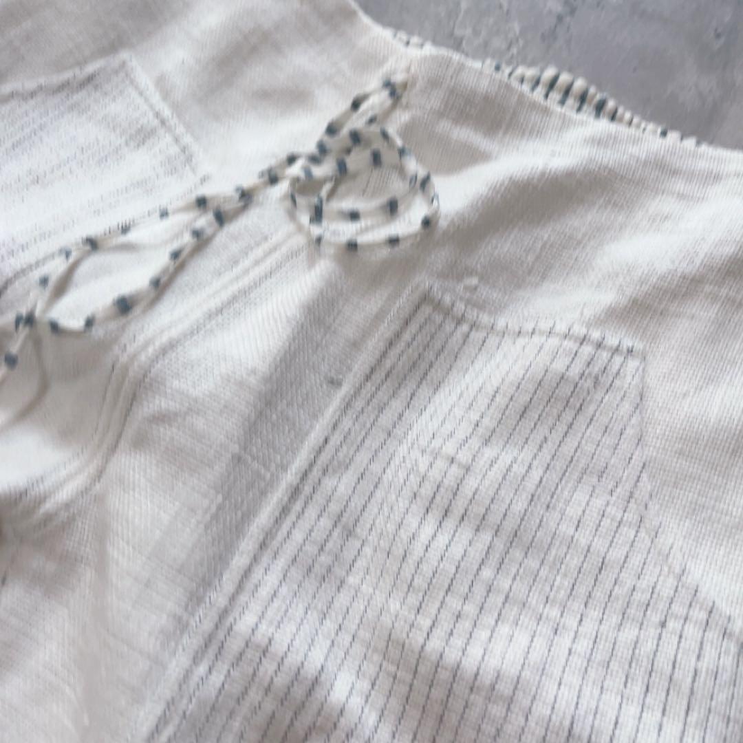 マク テキスタイルズmaku コットンイージーパンツ 刺繍 ホワイト Mサイズ