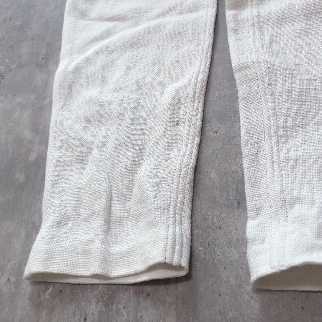 マク テキスタイルズmaku コットンイージーパンツ 刺繍 ホワイト Mサイズ