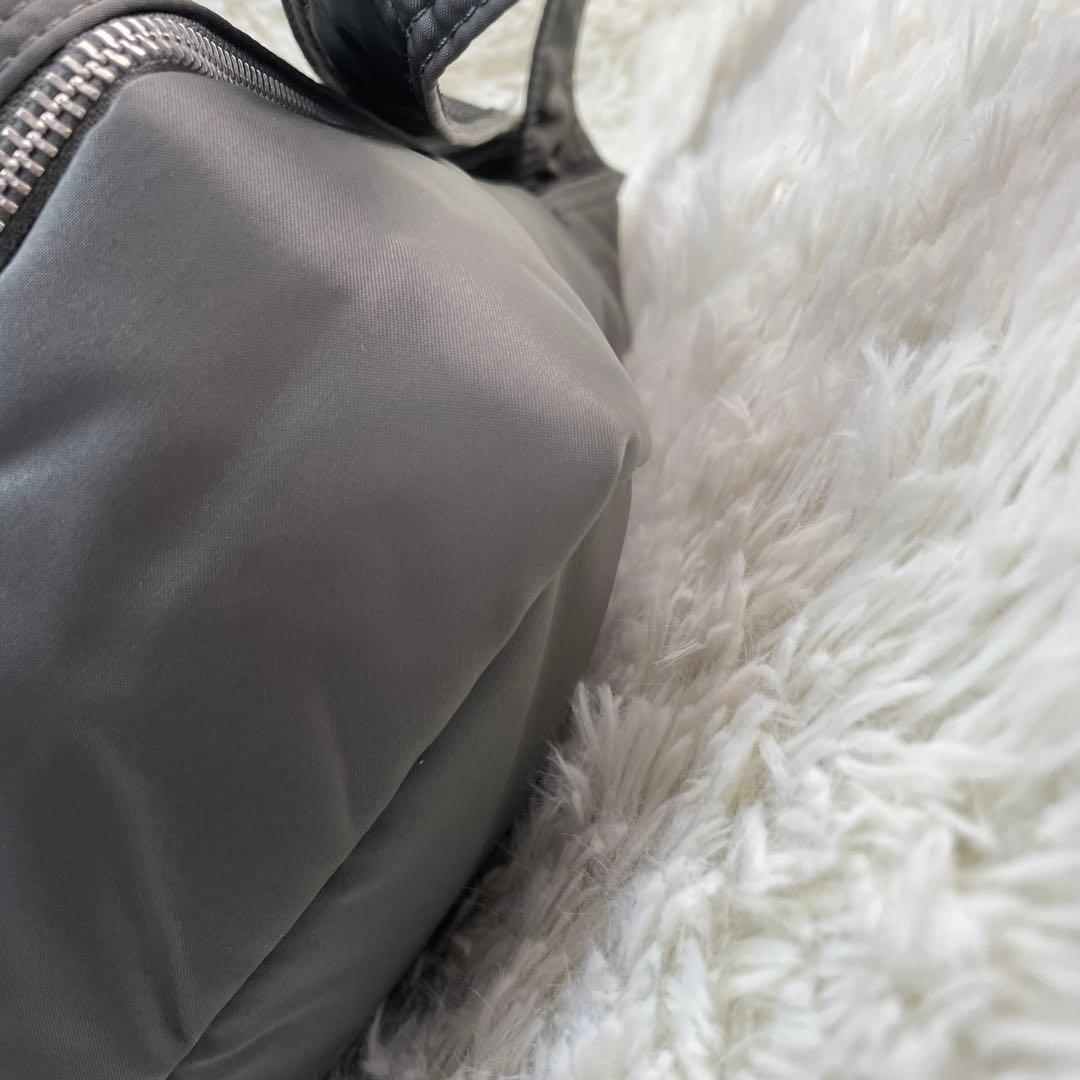 【極美品】ポーター タンカー ショルダーバッグ ダブルジップ シルバーグレー　L