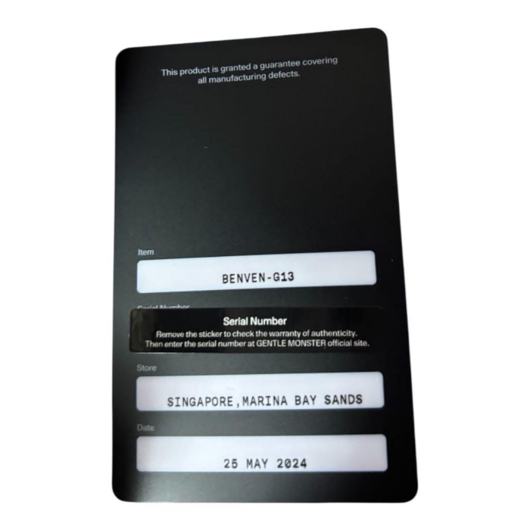 新品未使用　GENTLE MONSTER サングラス　正規店購入　黒いカードあり