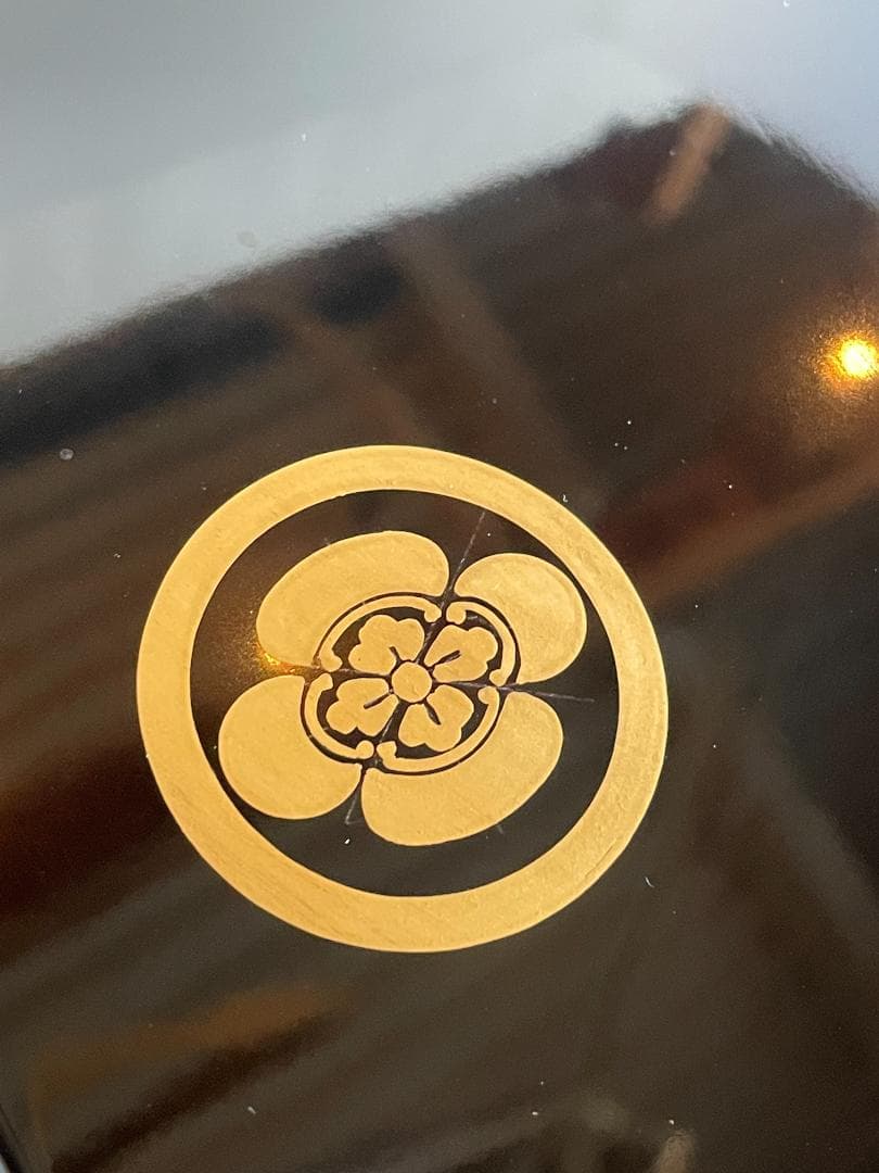 最高峰 輪島塗 祝儀盆 ８号 切手 盆 進物 本金磨 紋入 家紋 蒔絵 トレイ