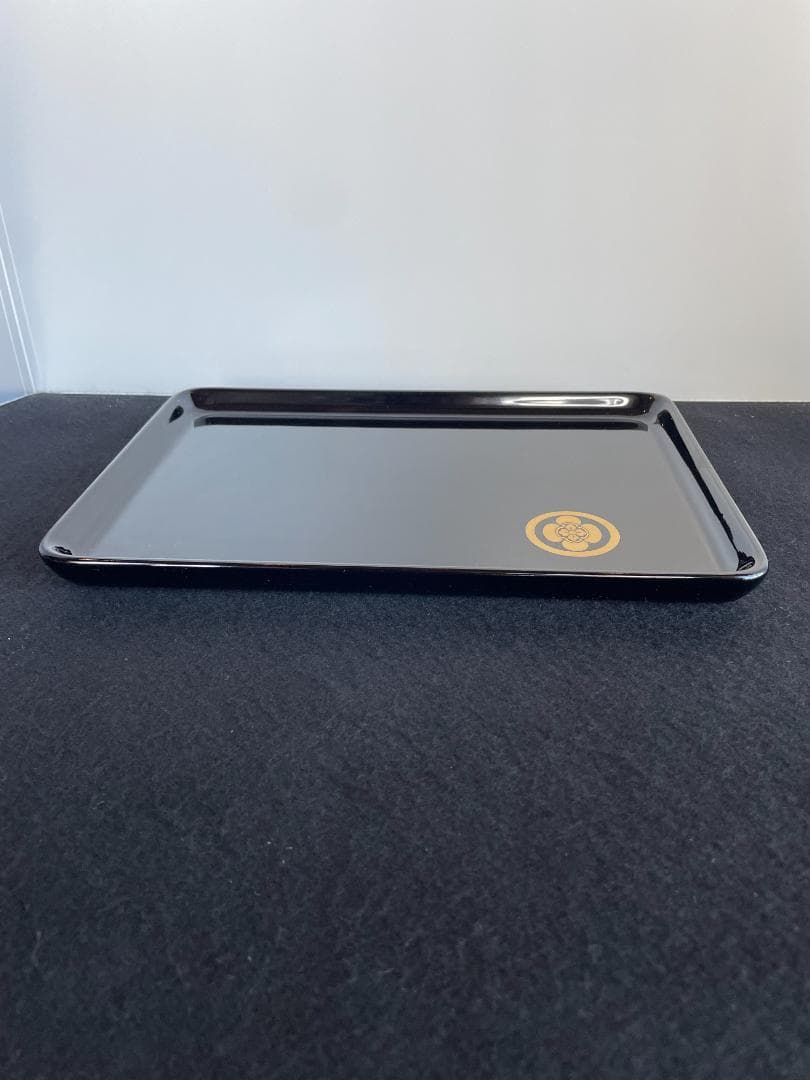 最高峰 輪島塗 祝儀盆 ８号 切手 盆 進物 本金磨 紋入 家紋 蒔絵 トレイ