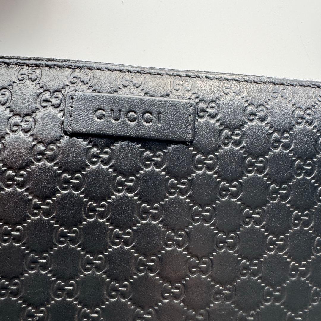 【極上美品】 GUCCI グッチ マイクロ シマ ラウンドファスナー 長財布
