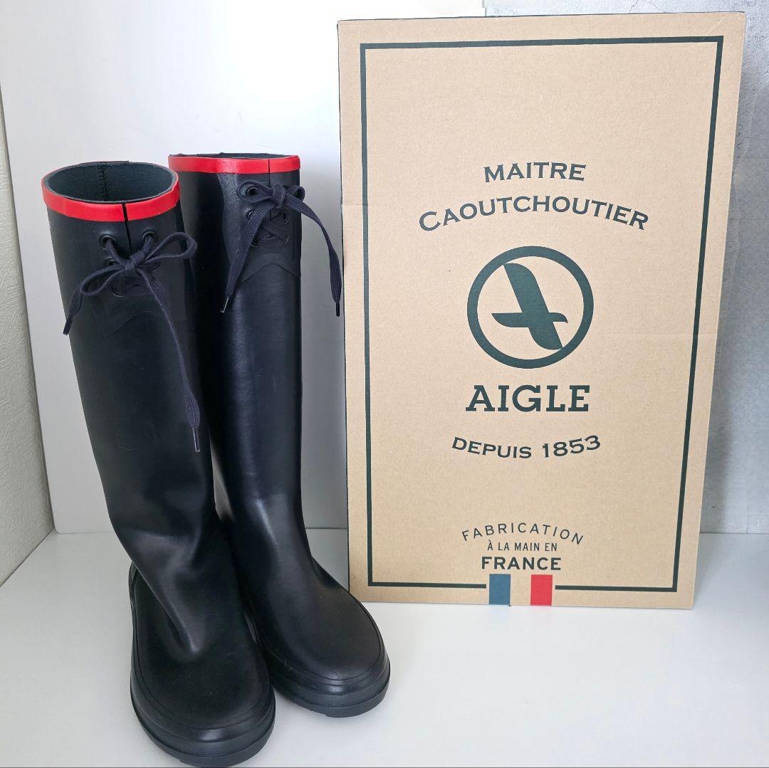 AIGLE エーグル ミスマリオン レインブーツ 折りたたみ可　36