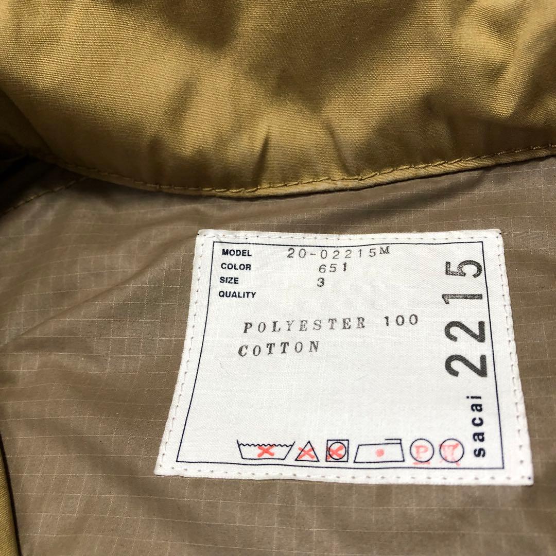 sacai サカイ ミリタリー ジャケットリメイク M-65 20-02215M