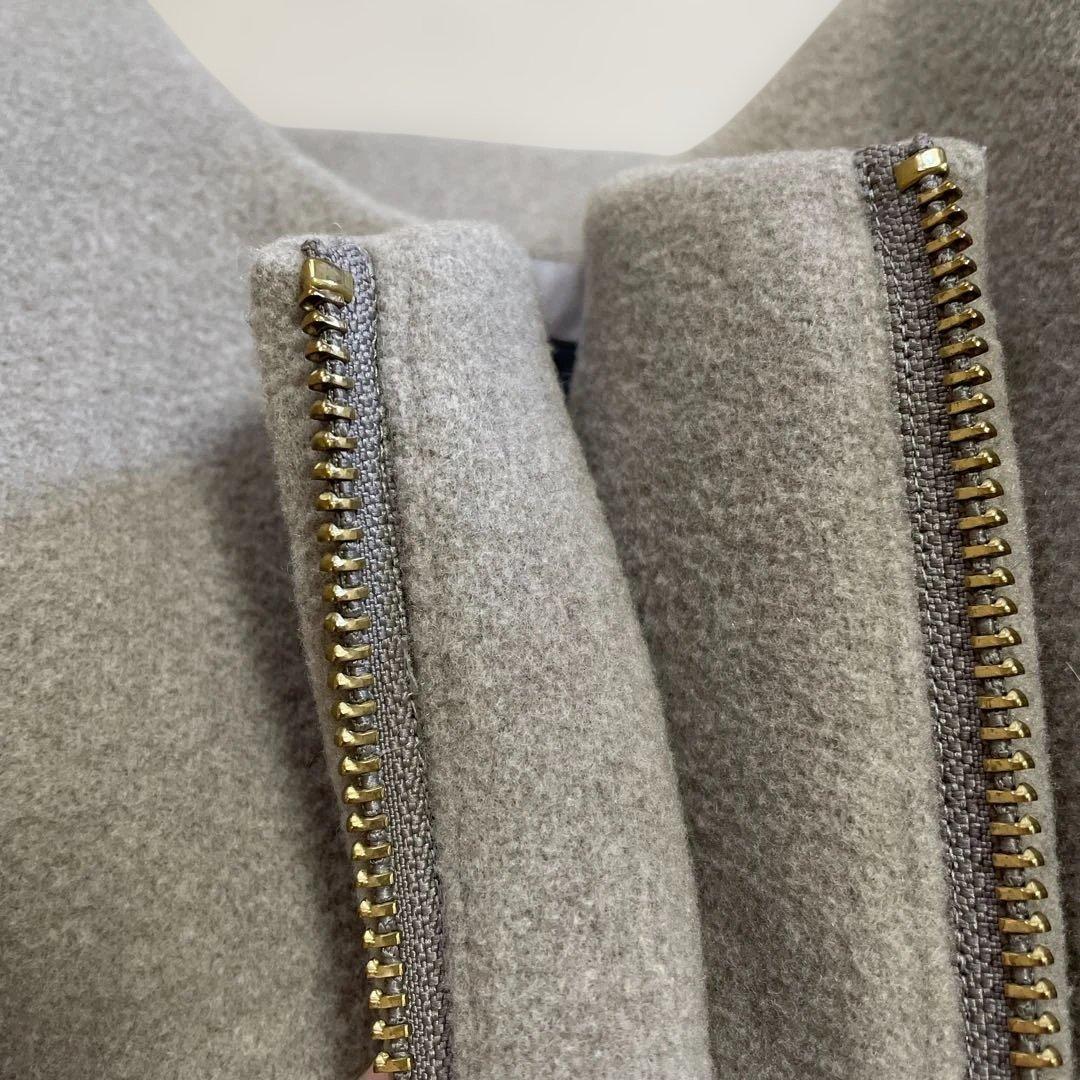 超美品！NOBLEノーブル　ノーカラーコート　グレージュ　38 ジップ