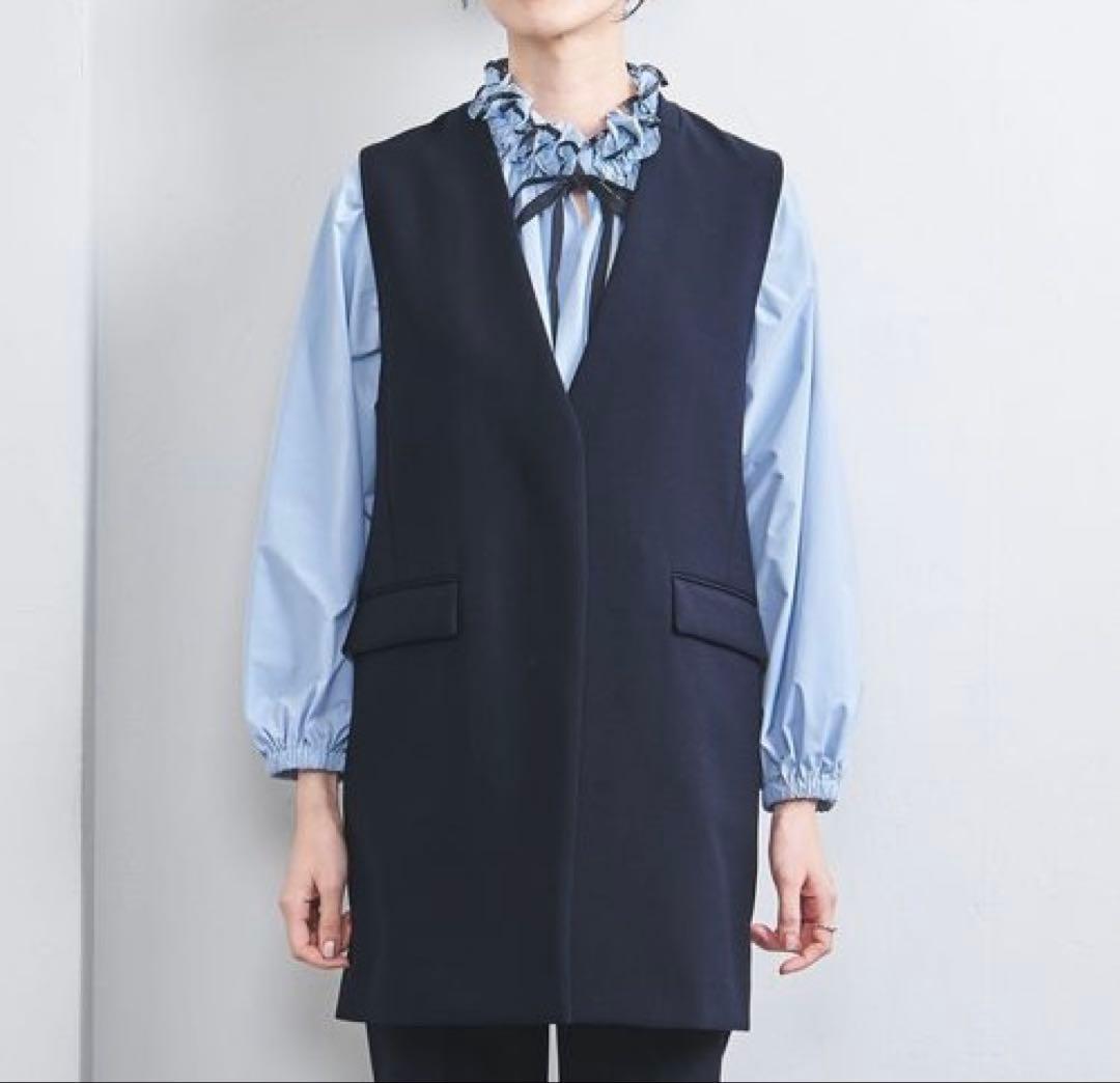 【美品】ユナイテッドアローズ ダブルクロス ベスト ジレ 近年モデル 定価約3万