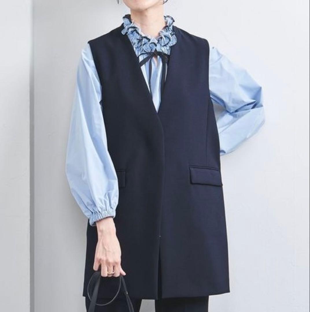 【美品】ユナイテッドアローズ ダブルクロス ベスト ジレ 近年モデル 定価約3万