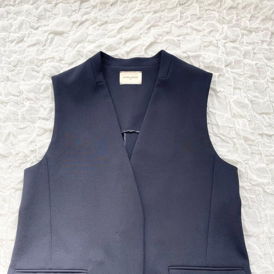 【美品】ユナイテッドアローズ ダブルクロス ベスト ジレ 近年モデル 定価約3万