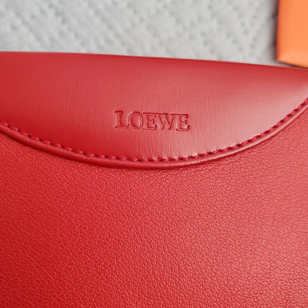 未使用品 LOEWE ロエベ レザー ケース ミニポーチ レッド