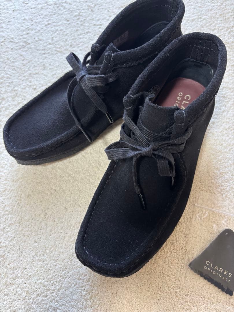 クラークス ワラビーブーツ ブラック スエード UK5.5 24.5cm