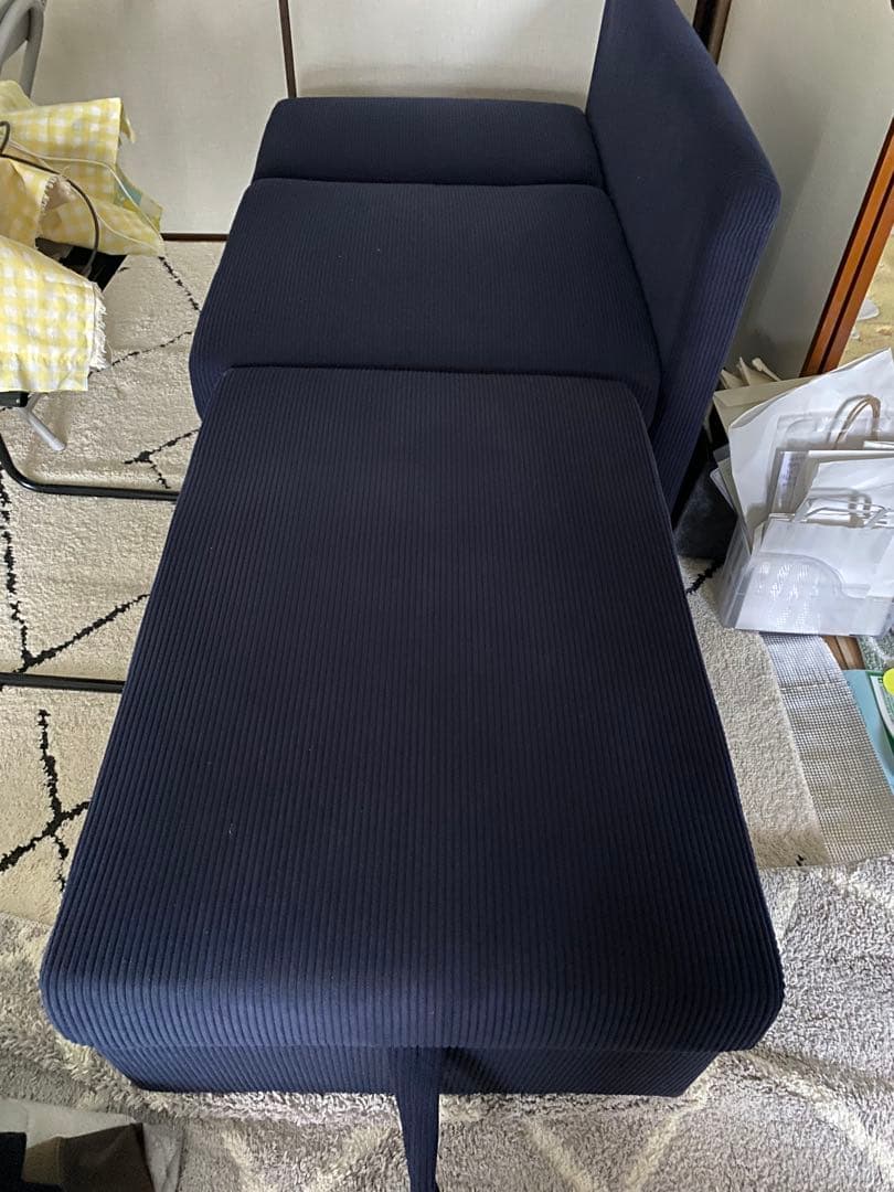 ワンタッチスライドカウチ　ネイビー　簡易組立　説明書付き