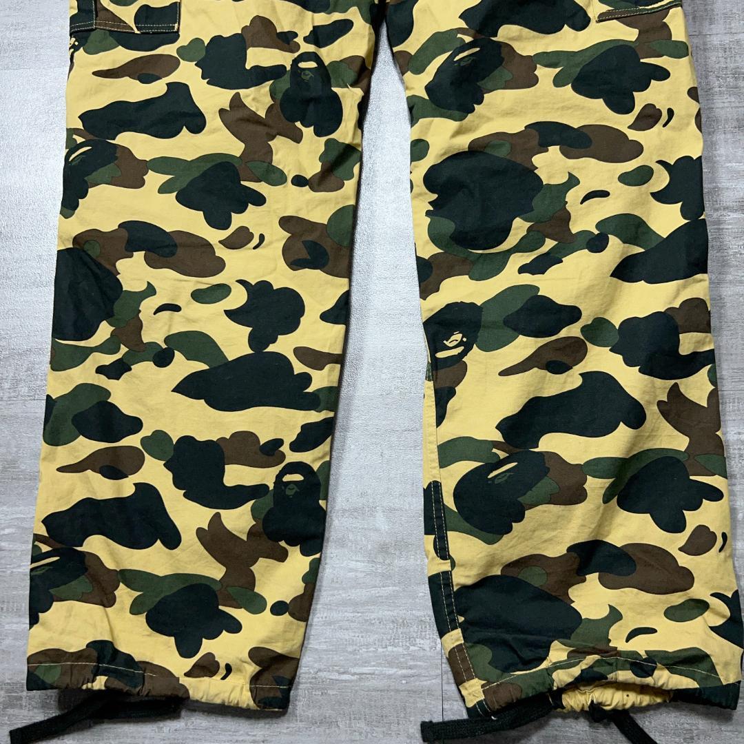 美品 A BATHING APE エイプ 1st カモ カーゴパンツ XL ミリ