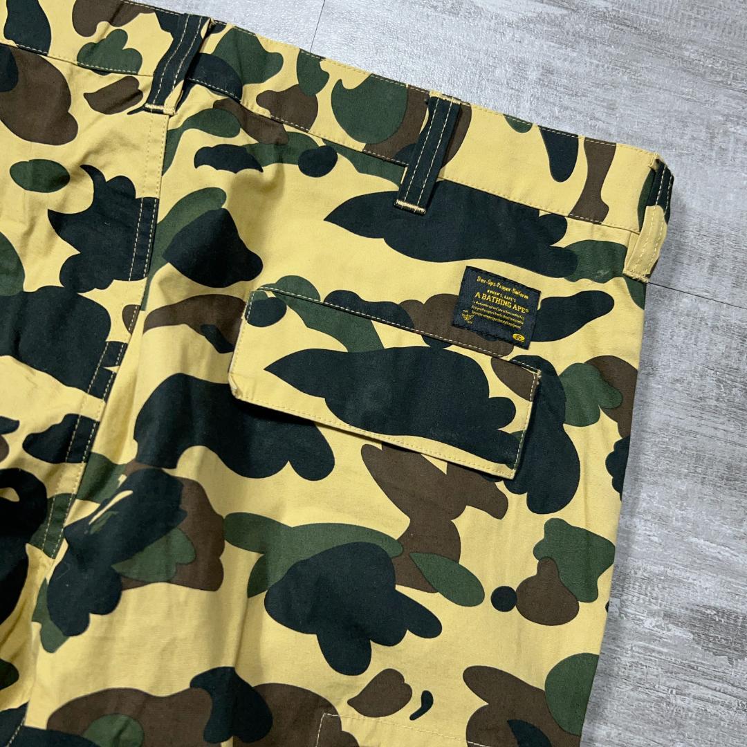 美品 A BATHING APE エイプ 1st カモ カーゴパンツ XL ミリ
