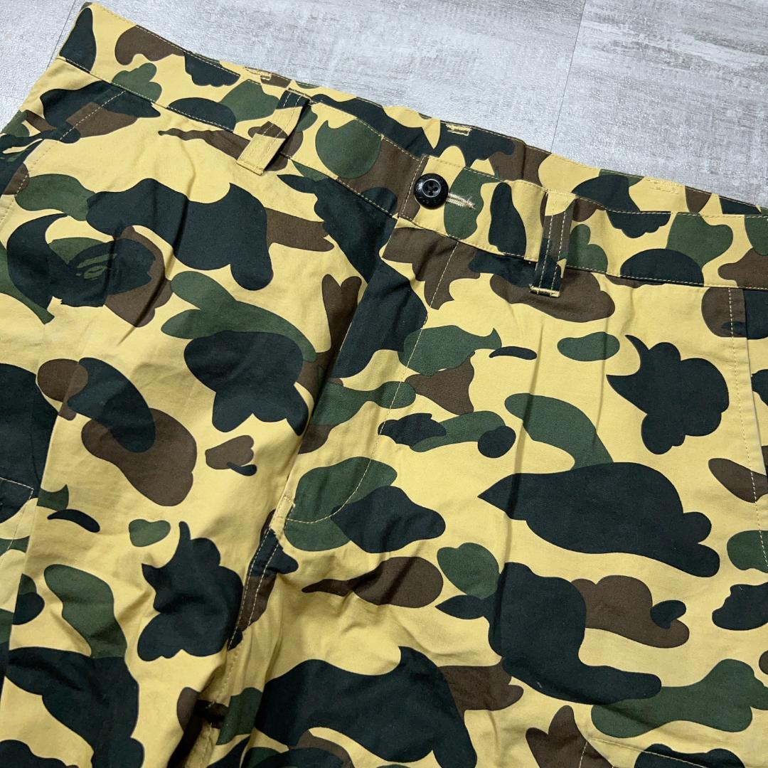 美品 A BATHING APE エイプ 1st カモ カーゴパンツ XL ミリ