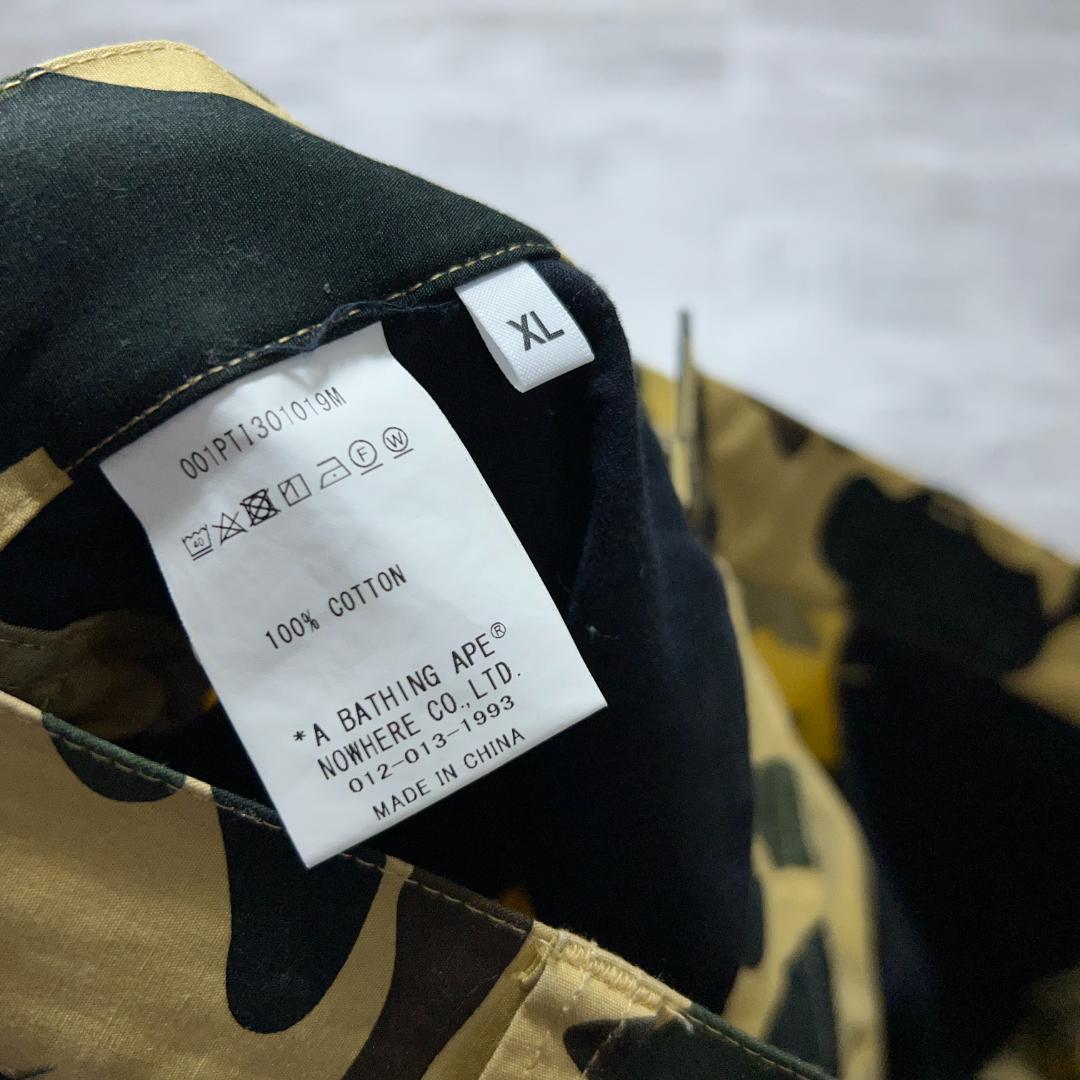 美品 A BATHING APE エイプ 1st カモ カーゴパンツ XL ミリ