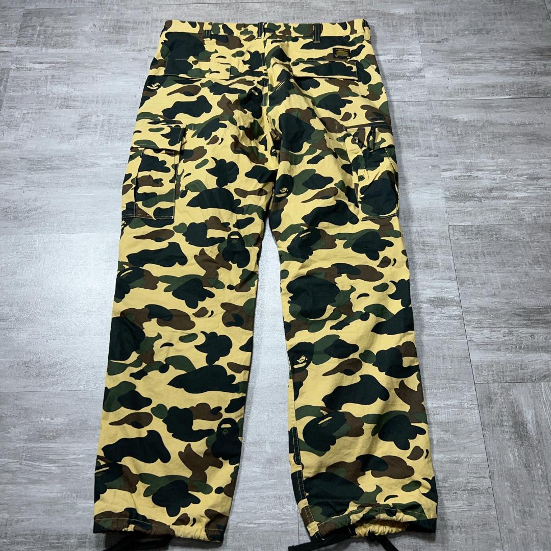 美品 A BATHING APE エイプ 1st カモ カーゴパンツ XL ミリ