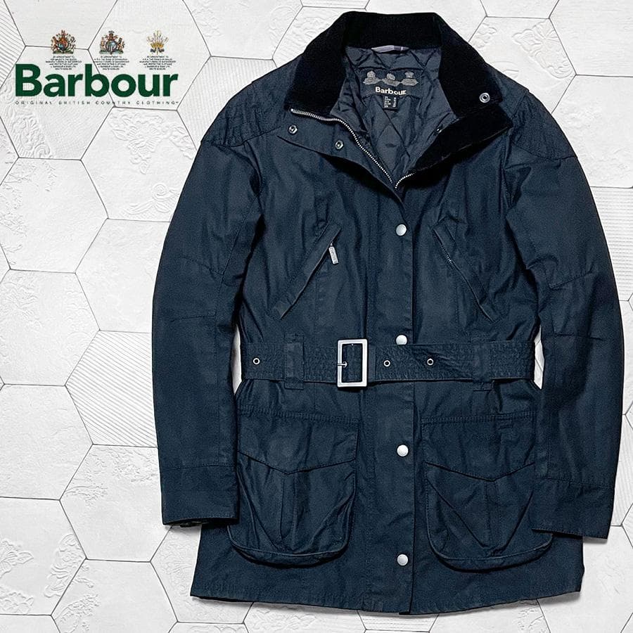 日本未発売 バブアー【BARBOUR】フード付きワックスコットンジャケット 黒L