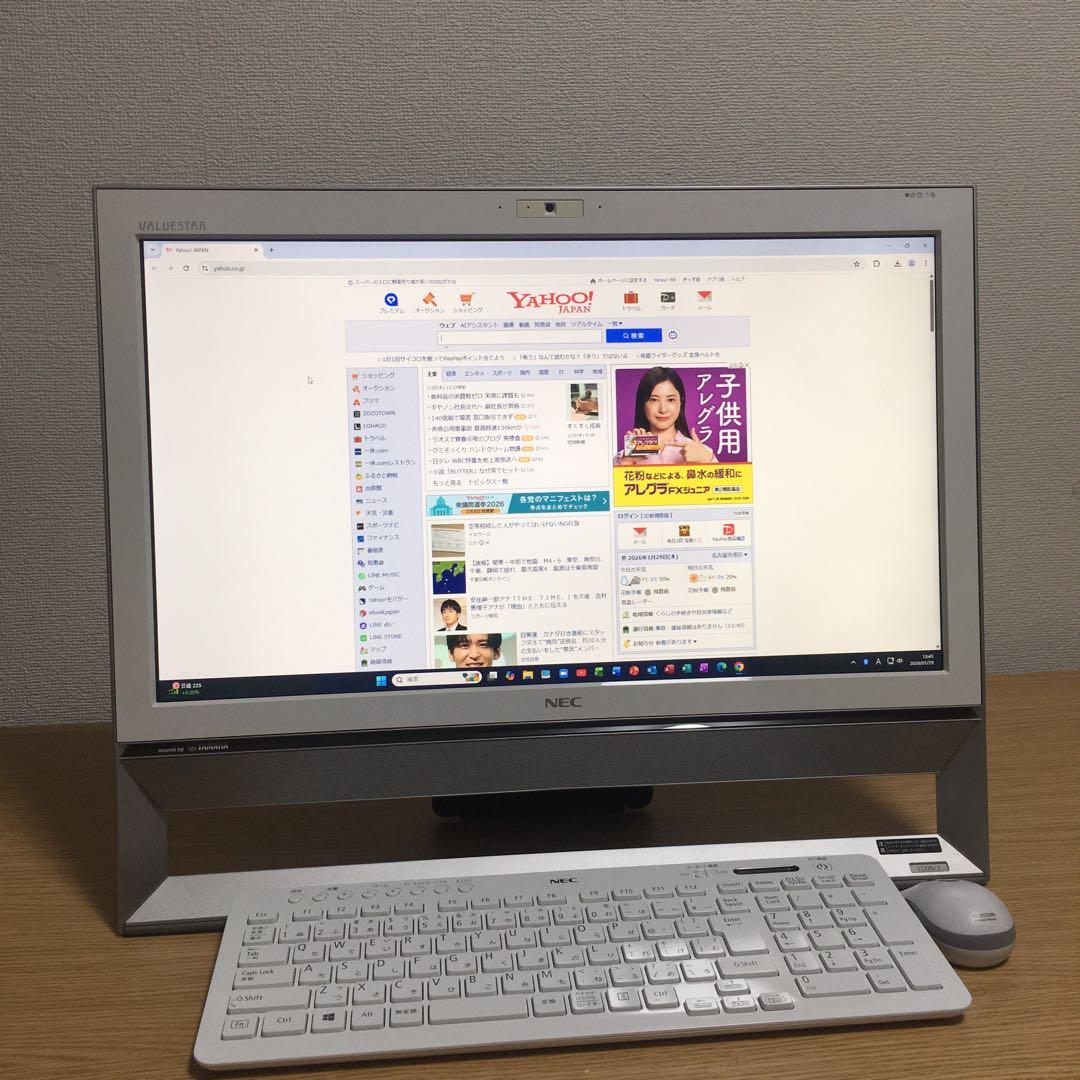 NEC Win11 地デジ 21.5' 8Gメモリ SSD カメラ Wi-Fi