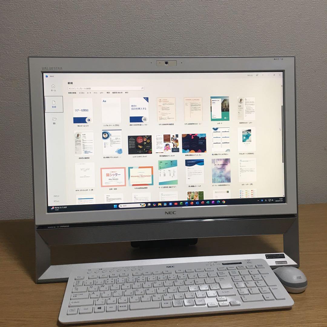 NEC Win11 地デジ 21.5' 8Gメモリ SSD カメラ Wi-Fi